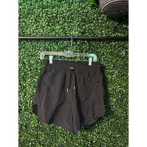 Varley Black Harmon High Rise Short 4 Elastic Waist Women’s Medium Shimmer